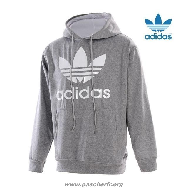 pull adidas gris et blanc